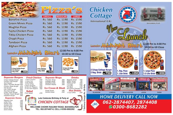 Chicken Cottage Bahawalpur Menu