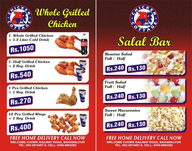 Chicken Cottage Bahawalpur Menu