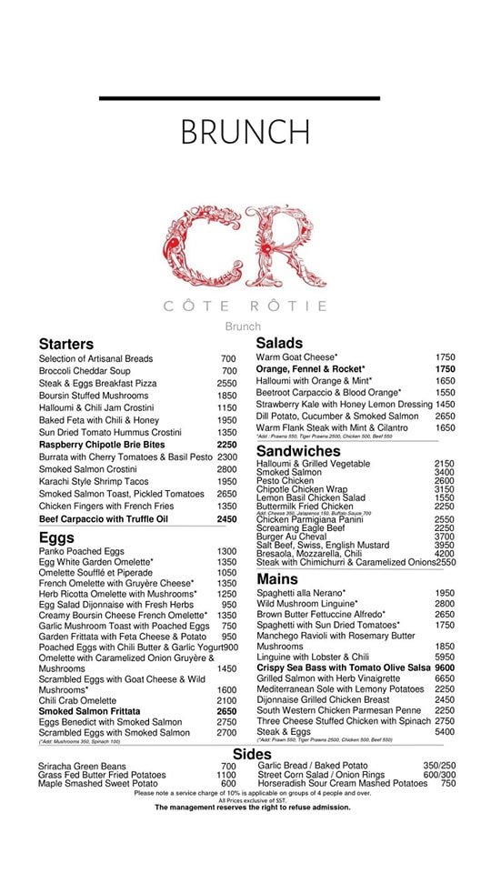 Côte Rôtie Menu