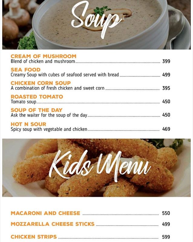 casa villa menu